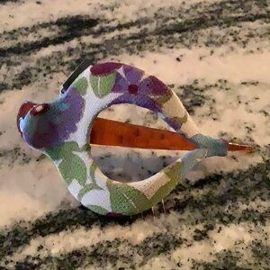 Japanese kimono fabric covered hair clip - Kimono Clips